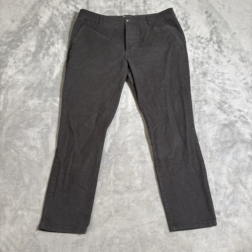 ASOS DESIGN Straight Fit Black Pants W32 L30 Work Cotton Casual